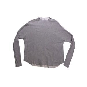 perfectwhitetee Sweatshirt Women XS Gray Raw Hem Long Sleeve Pullover Loungewear
